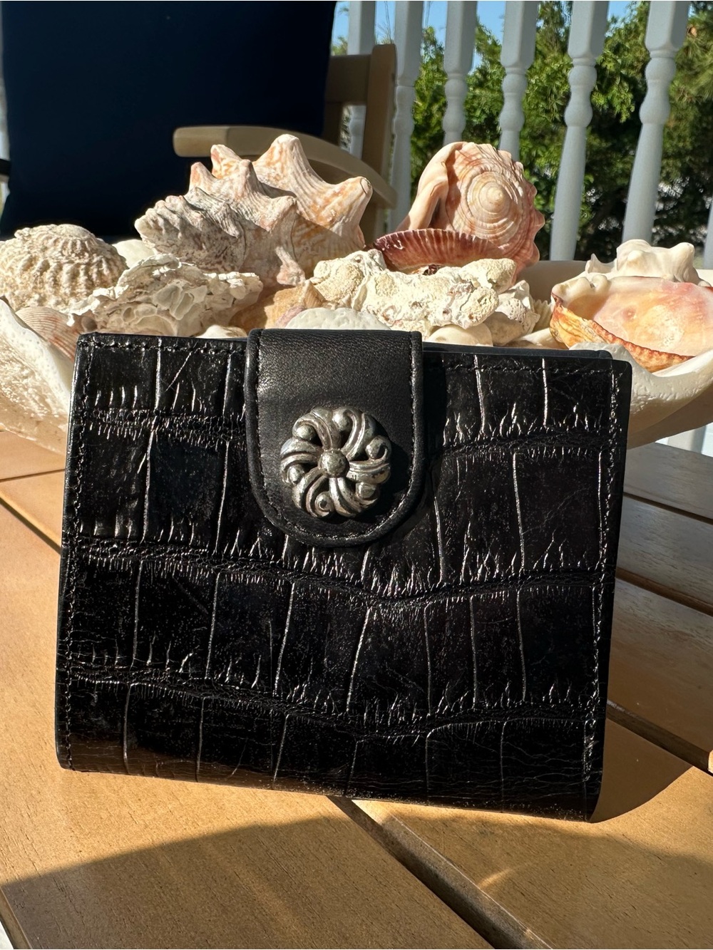 Brighton Black Authentic Small  Leather Heart-Accent Women's Wallet - Picture 2 of 11